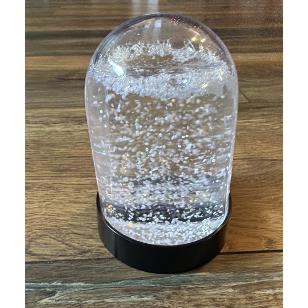 New‎ Photo Waterglobe Iridescent White Clear Glitter Display 2 Pictures